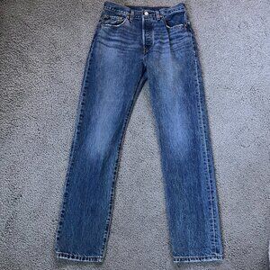 Levi's 501 Jeans 28x32 Big E Premium Light Wash Blue - VERY Good Pre-Owned Cond.